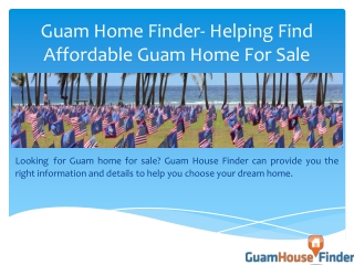 Find Affordable Guam Home For Sale