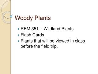 Woody Plants