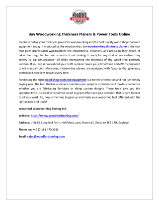 Buy Woodworking Thickness Planers & Power Tools Online