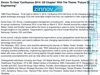 Zinnov To Host 'Confluence 2014: US Chapter