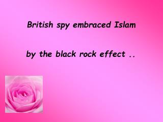 British spy embraced Islam by the black rock effect ..