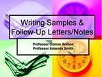 Writing Samples Follow-Up Letters