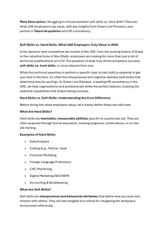 Soft Skills vs. Hard Skills What UAE Employers Truly Value in 2026