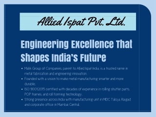 Malik Group of Companies: A Legacy of Engineering Innovation in Metal Fabrication