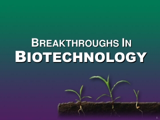 BREAKTHROUGHS IN BIOTECHNOLOGY