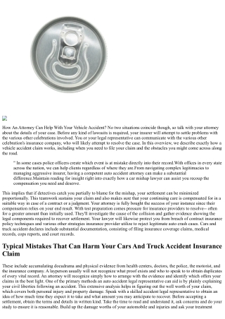 Cars And Truck Crash Claims: Exactly How A Lawyer Helps Weaver, Bennett & Bland,