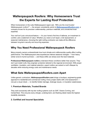 Wallenpaupack Roofers