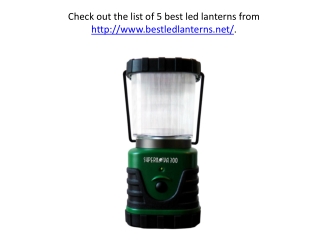 Name five LED Lamps/Lanterns for backpack camping