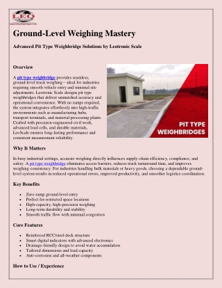 Pit Type Weighbridge 2