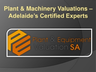 Plant & Machinery Valuation SA – Certified Asset Reports