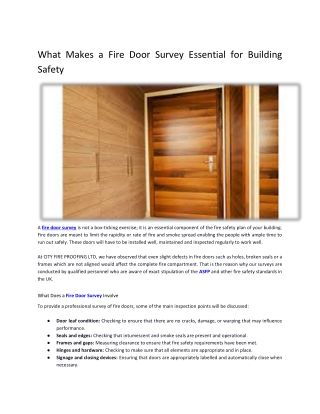 What Makes a Fire Door Survey Essential for Building Safety