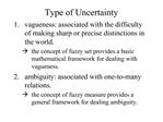 Type of Uncertainty