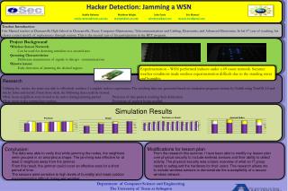 Hacker Detection: Jamming a WSN Nabila Rahman 		 Matthew Wright			John Davis			Eric Manuel