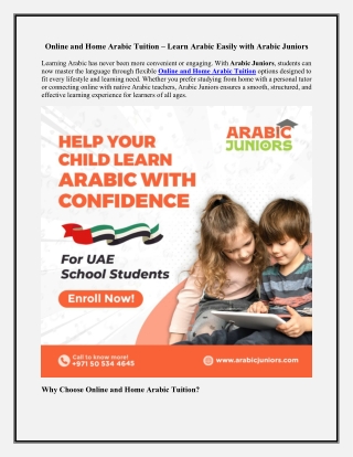 Online and Home Arabic Tuition