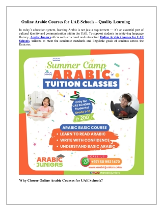 Online Arabic Courses UAE Schools