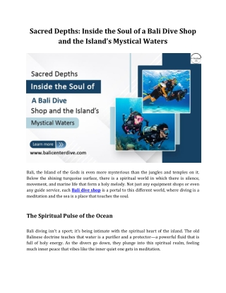 Sacred Depths_ Inside the Soul of a Bali Dive Shop and the Island’s Mystical Waters