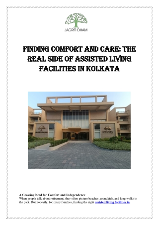 Assisted Living Facilities in Kolkata | Comfort & Compassion