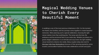 Magical Wedding Venues to Cherish Every Beautiful Moment