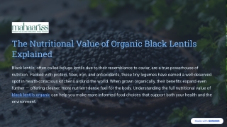 The Nutritional Value of Organic Black Lentils Explained