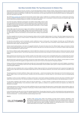 Best Xbox Controller Mods - The Top Enhancements For Modern Play