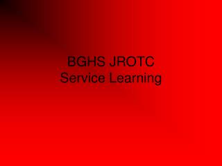 BGHS JROTC Service Learning