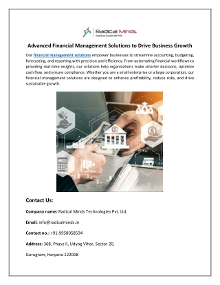 Smart Financial Management Solutions Powered by Automation and Analytics