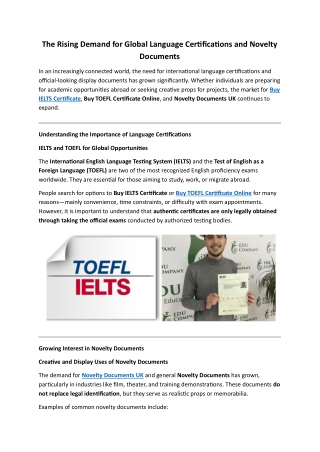 The Rising Demand for Global Language Certifications and Novelty Documents