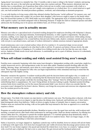 From Independence to Support: Understanding Memory Care in Elderly Assisted Livi