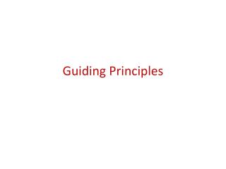 Guiding Principles