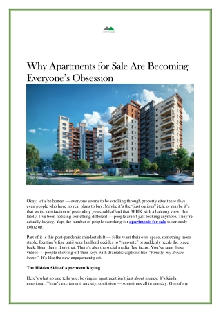 Apartments for Sale | Find Your Dream Flat in Prime Locations