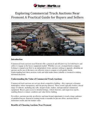 exploring commercial truck auctions near fremont a practical guide for buyers and sellers