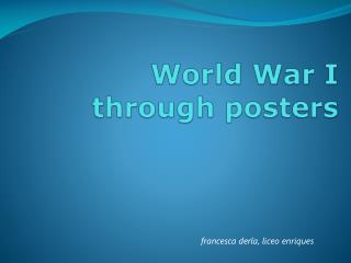World War I through posters