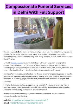 Compassionate Funeral Services in Delhi With Full Support