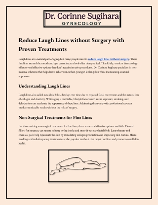 Professional Non-Surgical Treatments for Fine Lines Clinics