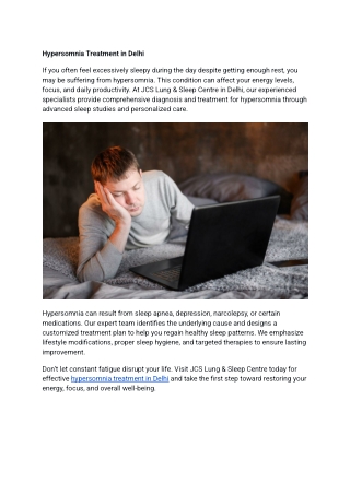 Hypersomnia Treatment in Delhi
