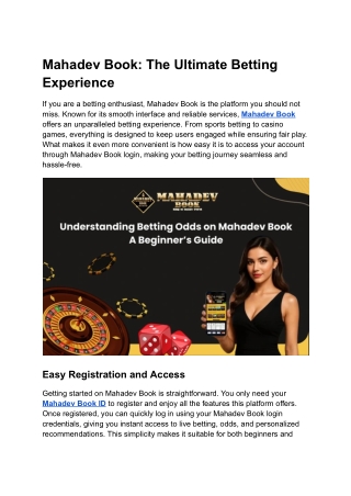 Mahadev Book_ The Ultimate Betting Experience