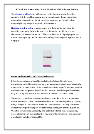 A Classic Instrument with Current Significance With Signage Printing