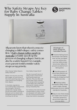 Why Safety Straps Are Key for Baby Change Tables Supply in Australia