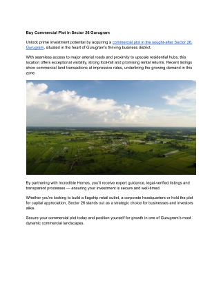 Buy Commercial Plot in Sector 26 Gurugram