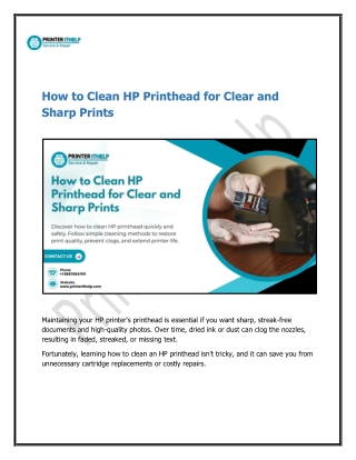 How to Clean HP Printhead for Clear and Sharp Prints