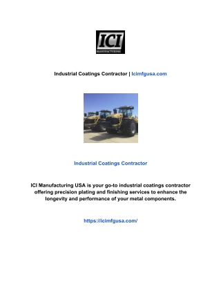 Industrial Coatings Contractor | Icimfgusa.com