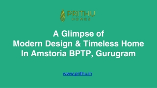 A Glimpse of Modern Design & Timeless Home In Amstoria BPTP, Gurugram