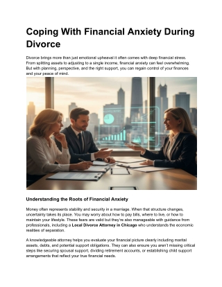 Coping With Financial Anxiety During Divorce