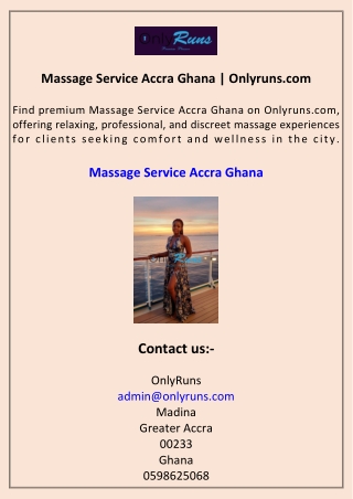 Massage Service Accra Ghana Onlyruns.com