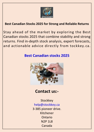 Best Canadian Stocks 2025 for Strong and Reliable Returns