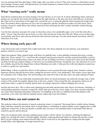 Start Smart: Early Botox Treatment Advice
