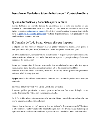 Descubre el Verdadero Sabor de Italia con Il Contrabbandiere
