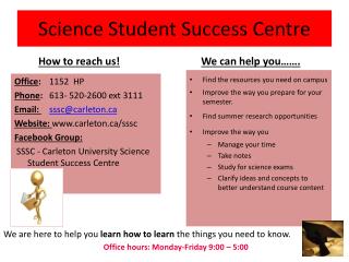 Science Student Success Centre