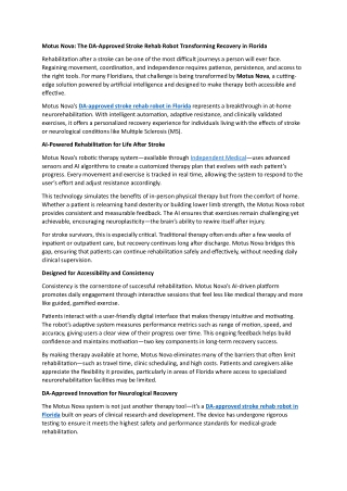 DA-approved stroke rehab robot in Florida