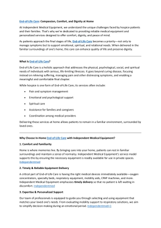 End-of-Life Care